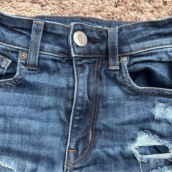 American Eagle Distressed High Rise Blue Denim Cutoff Shorts Women’s Size 2 - Picture 3 of 14